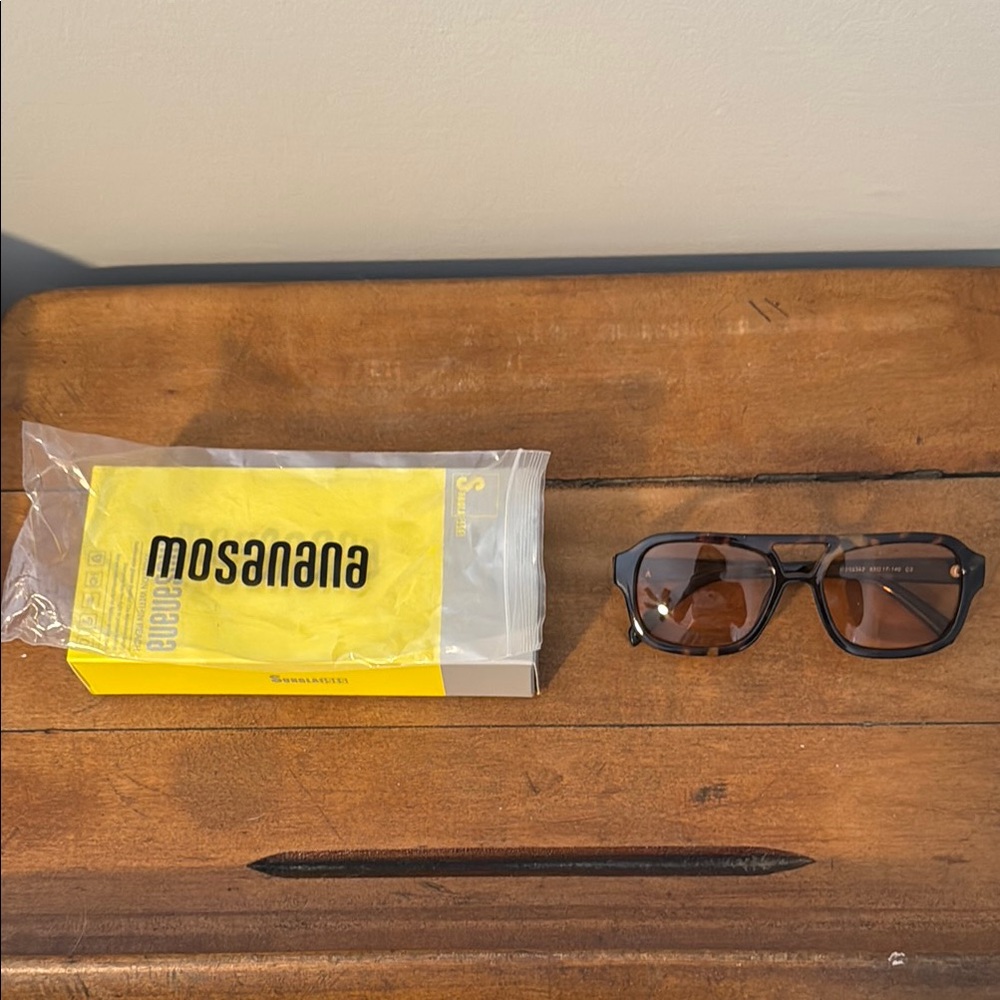 Yellow and Brown Sunglasses with Oversized Frames
